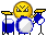*drums